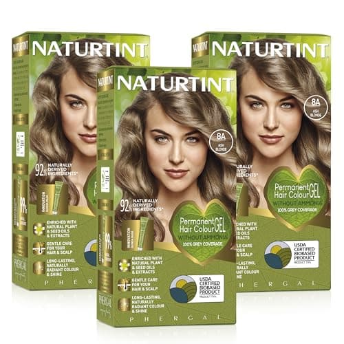 Image of Naturtint (3 PACK) Permanent Hair Colour Gel 8A Ash Blonde, 170ml