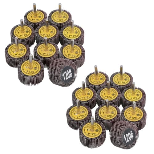 Image of 50mm 120 Grit Abrasive Flap Wheel Discs Sanding Rust Removal 6mm Shank 20pc