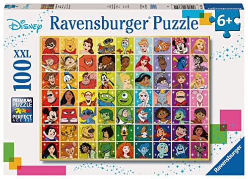 Image of Ravensburger Disney Pixar Disney & Pixar Colour Palette Jigsaw Puzzles for Kids Age 6 Years Up - 100 Pieces XXL - Gifts for Children