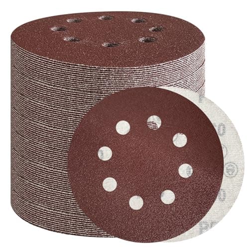 Image of 105PCS 125mm Sanding Discs, 5 Inch 8 Hole Hook and Loop Sanding Pads for Random Orbital Sander(15x60/80/100/120/180/240/320 Mixed Grits)