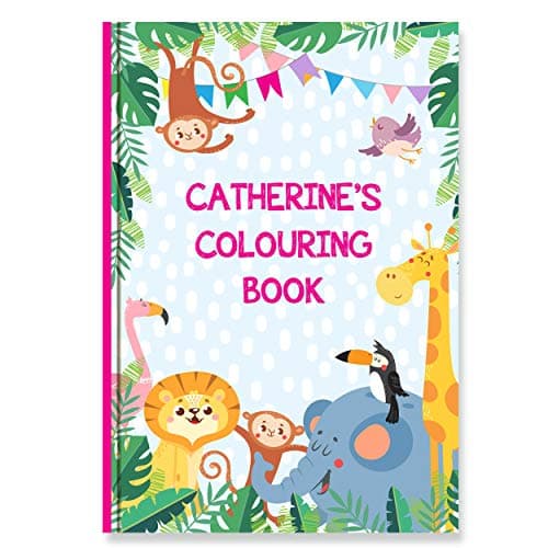 Image of Paper Themes Personalised Children's Colouring Book with 24 Beautiful Pages for Kids to Colour in Animals of the World