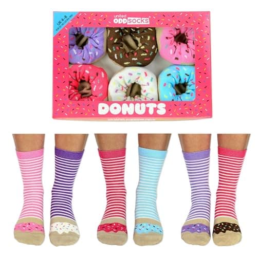 Image of Donuts - United Oddsocks Ladies Odd Socks - Multicoloured - 4-8 uk