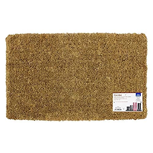 Image of JVL Plain Natural 100% Coir Entrance Door Mat, 35 x 60 cm