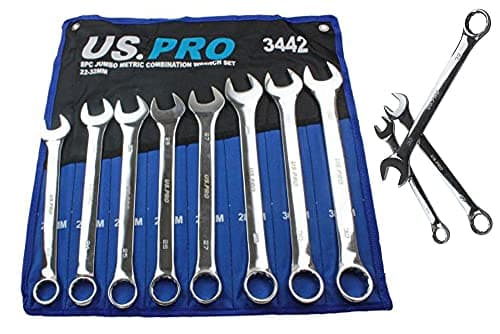 Image of US PRO Jumbo Spanners 8pc Long Reach Combination Wrench Spanner Set 22mm - 32mm