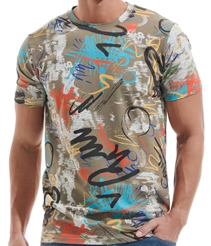 Image of RONOMO Men's Round Neck Short Sleeved T-Shirt | Medium Elasticity | Soft and Breathable | Pre Shrunk Treatment| (TY Military Green L)