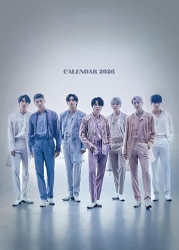 Image of K-Pop 2026 Wall Calendar, A3 Size 29.7 x 42 cm, 12 Monthly Photographs, Wirobound, Full Colour