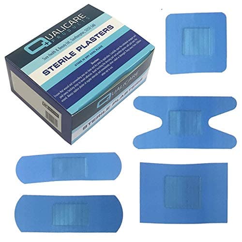 Image of Qualicare Blue Detectable Waterproof Assorted Plasters (Box of 100)