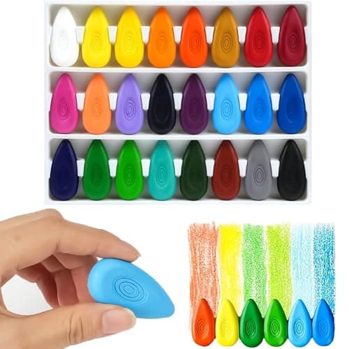 Image of OSDUE 24 Colors Crayons, Non-Toxic Crayons, Washable Unbreakable Easy-Grip Colouring Art Supplies, Safe Coloring Art Gift