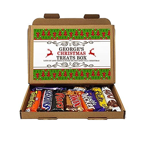 Image of Personalised Christmas Selection Treats Sweets Gift Box Kids Hamper Stocking Children Present (Chocolate Xmas D2)