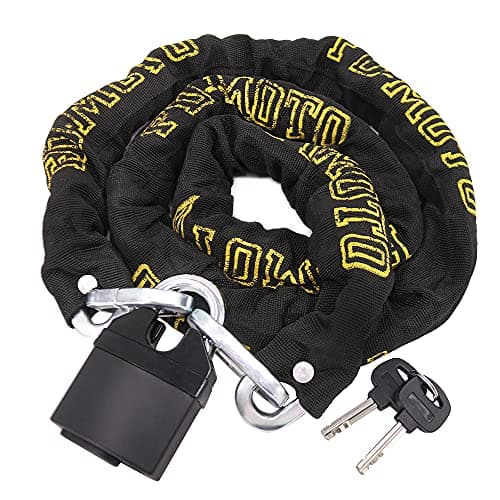 Image of FD-Moto 1.8M*10mm Steel Heavy Duty Motorbike Chain Lock Padlock Motorcycle Bike Scooter Bicycle Security Lock Black/Yellow