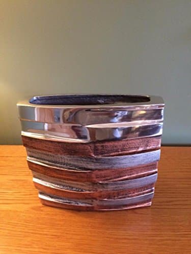 Image of Stunning Contemporary Designs Square Aluminium Dried Flower Vase Copper/Silver/Grey Handcrafted 2 Sizes of Vases (Square Vase Size A)