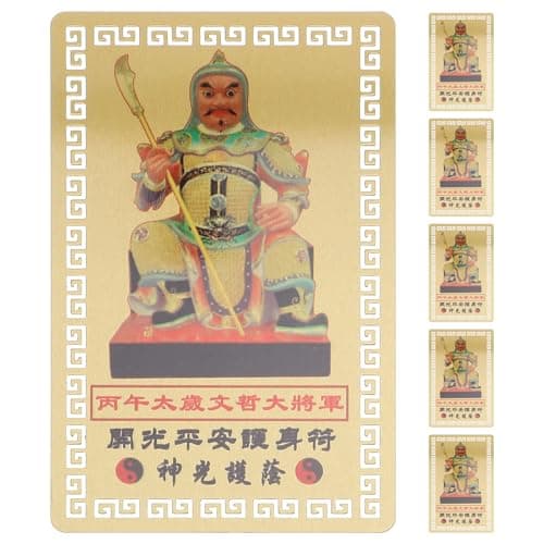 Image of Toyvian 6pcs Feng Shui Tai Sui Card Year Horse Amulet Charm for Luck and Wealth Protection Chinese Zodiac