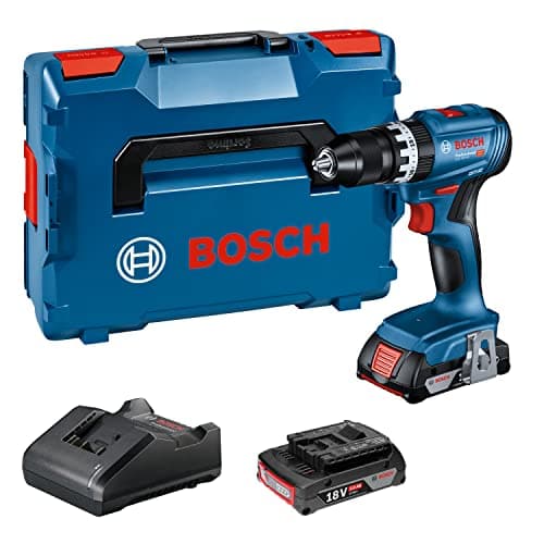 Image of Bosch Professional 18V System Cordless Impact Drill Driver GSB 18V-45 (rotational Speed of 1,900 RPM, incl. 2X GBA 2.0Ah Batteries, Charger GAL 18V-20, L-BOXX)
