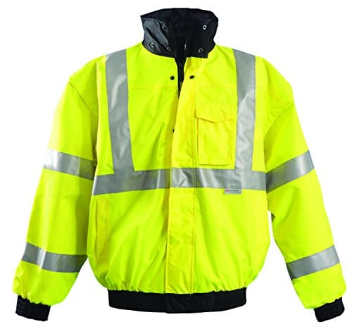 Image of OccuNomix LUX-TJBJ-Y2X Premium 4-in-1 Bomber Jacket, Class 3, 100% ANSI Polyester, Waterproof, 2X-Large, Yellow