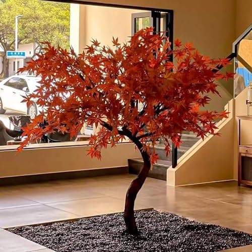 Image of Realistic Large Japanese Red Maple Artificial Tree for Indoor/Outdoor Decor - Modern Home Office, Living Room, and Scenic Floor Spaces(1.8mx1.8m)