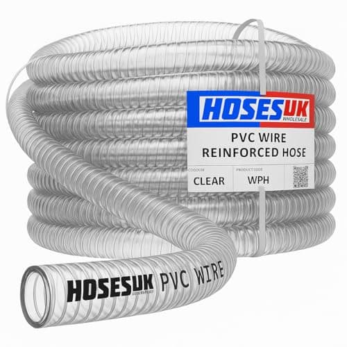 Image of 25mm ID x OD 33mm Clear Flexible Wire Reinforced PVC Tubing Water Air Pipe Hose 1 Metre (3.3 Ft)