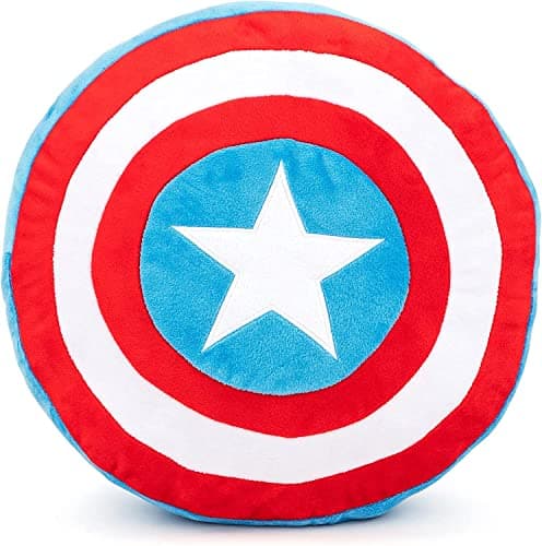 Image of Lily&her friends - Avengers Captain America Logo Shield Throw Pillow Sofa Cushion Anime Cartoon Plush Waist Pad Cushion Protector, Decoration Pillow, Gift for Family & Friends, 11.81" x 11.81"
