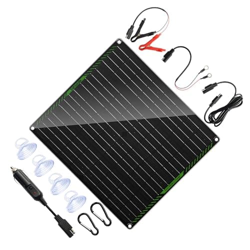 Image of Topsolar 20W 18V Solar Panel Portable Battery Charger/Maintainer for Car, Motorcycle, Boat, RV, Trailer, Snowmobile