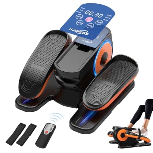 Image of Under Desk Elliptical Machine, Ellipse Leg Exerciser as Seen on Tv for Seniors Adults with 12 Adjustable Speed, Quiet & Portable Seated Pedal Exerciser with Remote Control & Non-Slip Foot Straps