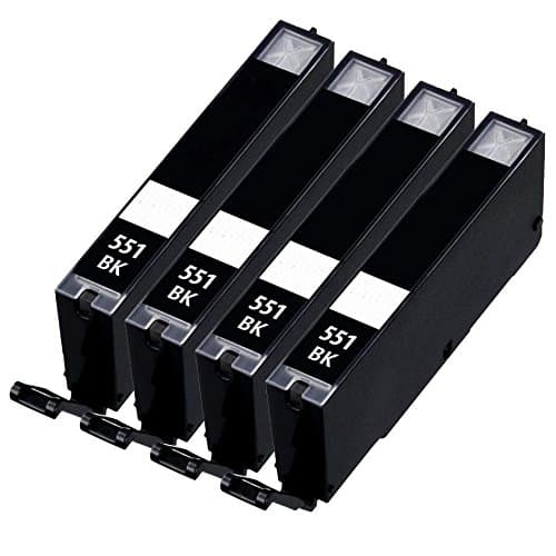 Image of 4 Black Compatible with Canon CLI-551- Black Printer Ink Cartridge compatible with Canon Pixma iP7250, iP8750, iX6850, MG5450, MG5550, MG5650, MG6350, MG6450, MG6650, MG7150, MG7550, MX725, MX925 by BVH Direct