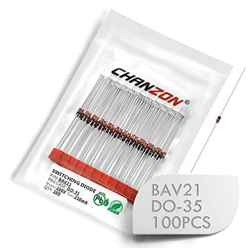 Image of (Pack of 100 Pieces) Chanzon BAV21 Small Signal Fast Switching Diodes High-Speed Axial 250mA 200V DO-35 (DO-204AH) 250 mA 200 Volt