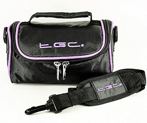 Image of Snooper Truckmate SC5800 DVR Sat Nav GPS Case Bag by TGC ® with shoulder strap and Carry Handle (Jet Black With Electric Purple Trims)