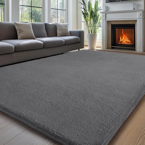 Image of Sour Lemon Carpet Rugs Living Room Large 240x300, Area Rugs for Bedroom Washable Grey Rug Anti Slip Short Pile Soft Rug Fluffy Washable Carpets Extra Large Rugs For Living Room Kid's Room