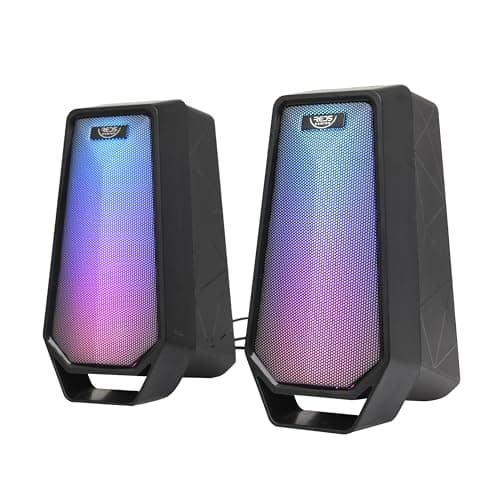 Image of RED5 Zeta Light Up Colour Changing Wired Gaming Speakers USB Powered 3.5 mm Jack