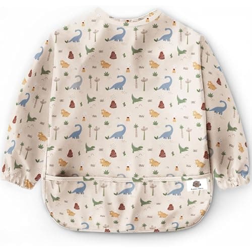 Image of Bubba Bear ® Baby Weaning Bib with Sleeves | Long Sleeve Coverall Bibs Set | Toddler Led Feeding Sleeved Accessories for Babies from 6 Months Waterproof Apron Cape For Toddlers