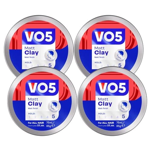 Image of VO5 Extreme Style Matt Clay Extra Hold For Sculpted Texture And Choppy Matt Finish All Day Hold, 75 ml (Pack Of 4)