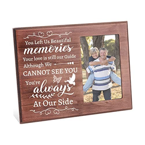 Image of FINGERINSPIRE You Left Us Beautiful Memories Picture Frame 15x10cm Sympathy Gifts Frames Memorial Photo Frame Bereavement Gifts Frame Wood Photo Frame for Loss of Mother, Father, Grandpa, Grandma