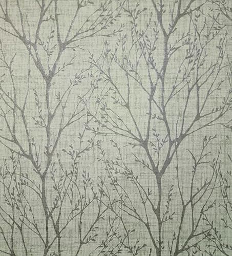 Image of Crown M1876 Lynford Trees Mid Weight Vinyl Wallpaper, Green