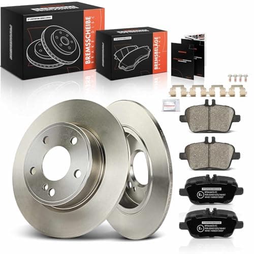Image of Frankberg Brake Kit incl. 2x Brake Disc + 4x Brake Pad Rear Compatible with B-Class W242 W246 A-Class W176 Replace# A2464230012,2464230012