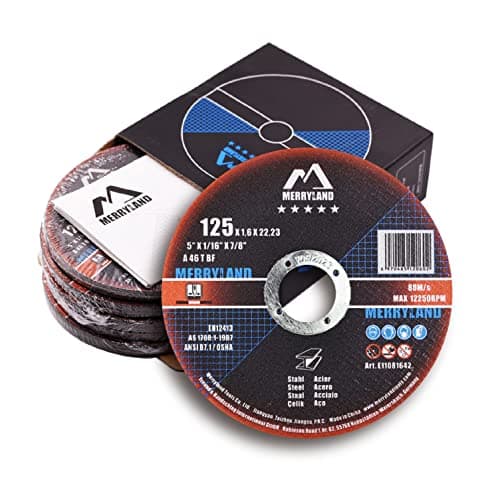 Image of Merryland Cutting Disc 125 Metal for Angle Grinder, 125 X 1.6 X 22.23 mm Cutting Wheel 25 Pieces, Steel Iron 5 inch Type 41, Expert-Line E11081642