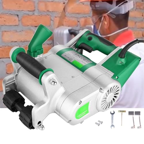 Image of ASerZenith 1100W Electric Wall Chaser - Powerful Groove Cutting Machine For Brick, Cement & Sand - Dust-Frees Operations, Portable Design With Carry Box,35Mm