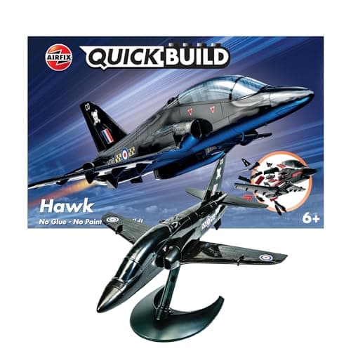 Image of Airfix - QUICKBUILD Model Aircraft Kits - J6003 BAE Hawk Model Building Kit for Kids 6+, Construction Plane Toys for Boys & Girls - Fighter Jet & Toy Aeroplane Sets, Plane Enthusiast Gifts