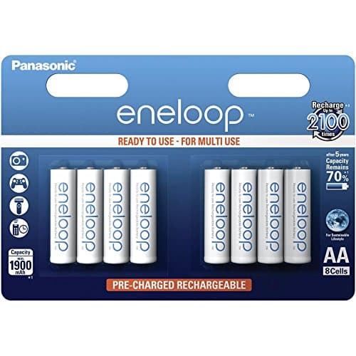 Image of Panasonic eneloop BK-3MCCE/8BE Nickel Metal Hydride AA Batteries, Classic AA 8-Pack, One Size