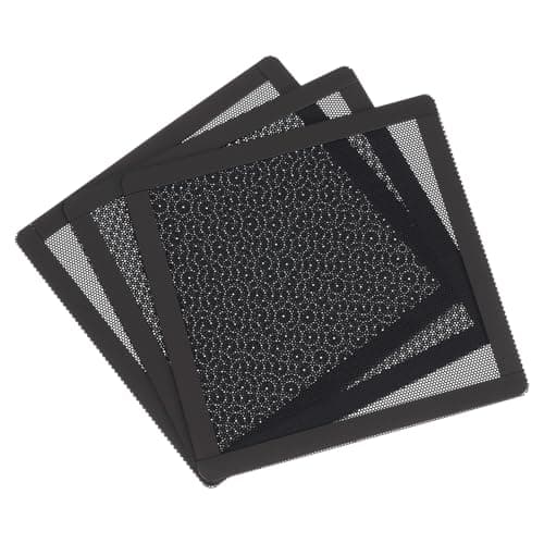 Image of sourcing map 3PCS PC Dust Filter, 140x140mm Magnetic Frame PVC Computer Case Cooler Dustproof Mesh Cover Fan Grills for Computer Chassis Speakers, Black