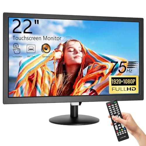 Image of Akntzcs 22-Inch Touchscreen Monitor FHD 1920x1080P 75Hz Computer Monitor PC Monitor with HDMI, BNC, VGA,Multi-Touch Display, Adjustable Angle, Built-in Speakers