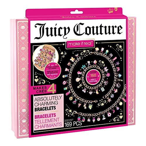 Image of Make It Real Juicy Couture Charming Friendship Bracelet Making Kit - Kids DIY Jewellery Making Kit with Charm and Beads - Gifts for Girls