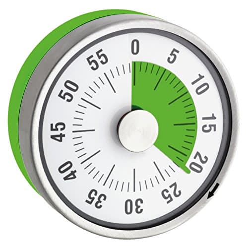 Image of TimeTex 61972 ''Automatic'' Compact Electronic Timer Time Clock - Green Disc - with Magnet - Indicates Residual Time - Diameter 78 mm - Works without Batteries