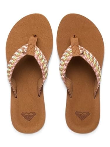 Image of Roxy Womens Porto Rope Flip Flops Sandal Multi 2 Size UK 6