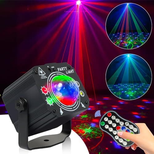 Image of URAQT 3 in 1 RGB UV LED Disco Party Lights, Sound Activated Stage Lighting Effects with Remote Control, USB Disco Ball for DJ Show Concert Christmas