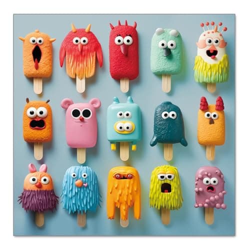 Image of fishwisdom 500 Piece Jigsaw Puzzle for Adults and Teens and Kids Family Happy Time Gift Idea (Popsicle Monsters)