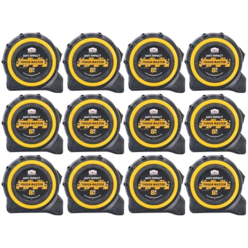 Image of TOUGH MASTER Strong DIY8m/26ft Metric/Imperial Lightweight Belt Clip Tape Measure 25mm Wide Impact Resistant For Carpenters, Plumbers, Electricians (12)