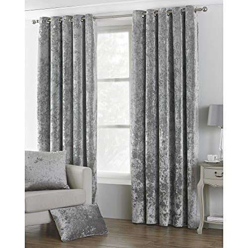 Image of Riva Paoletti Verona Ringtop Eyelet Curtains (Pair), 117cm x 183cm, Silver