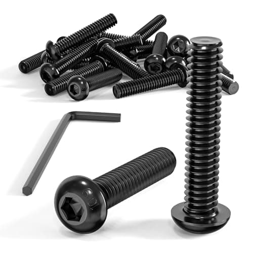 Image of Wavanta M6 Bolts, M6 x 35mm Button Head Screws, Allen Socket Bolts Screws, Carbon Steel 10.9 Grade, Black Oxide Finish, Pack of 20