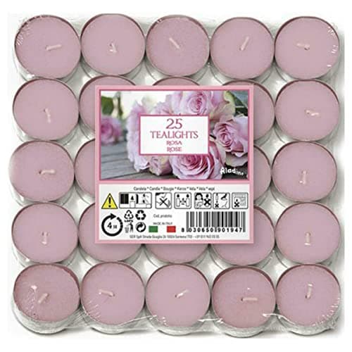 Image of Price's Tea Lights Candles Tealights Pack 25 Rose