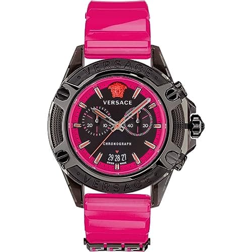 Image of Versace Icon Active 44Mm Chronograph Quartz Black Dial Sapphire Glass Unisex Watch-VEZ700221, Black