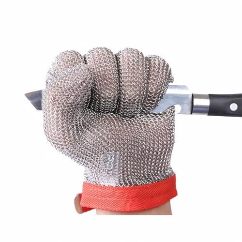 Image of ThreeH Stainless Steel Gloves Mesh Cut Proof Stab Resistant Gloves for Cutting Slicing Working GL08 M(One Piece)